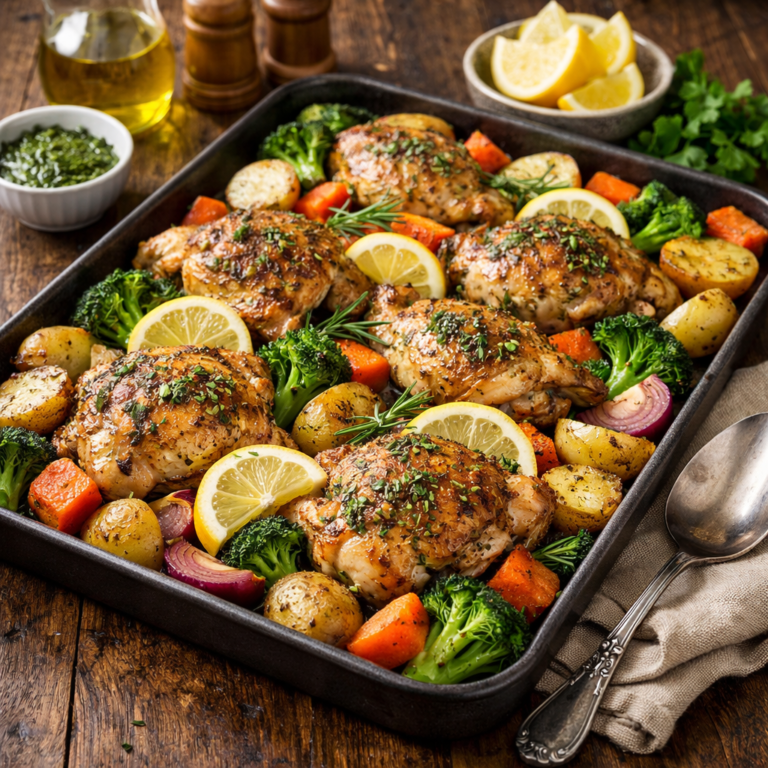 One-Pan Lemon Herb Roasted Chicken & Veggies: Your Effortless Gourmet Weeknight Meal