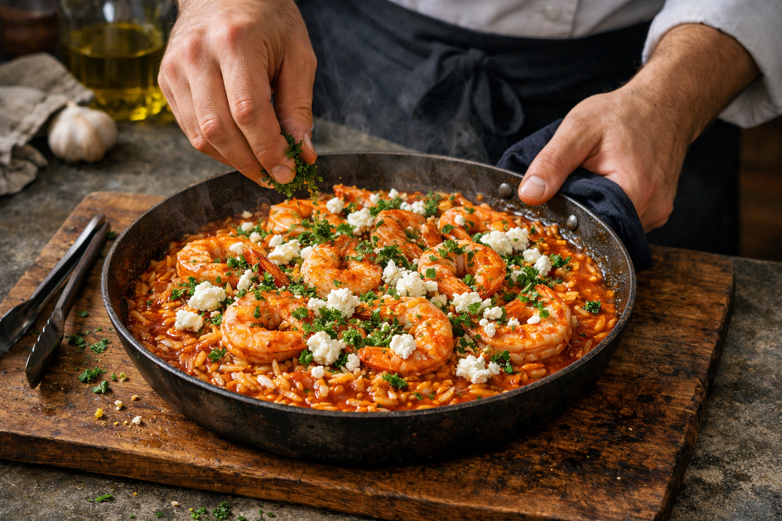 Step 4 - Prawn Kritharoto