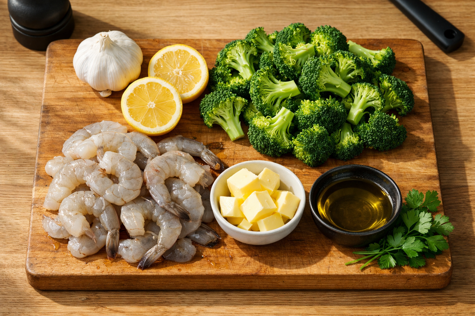 Step 1 - Skillet Garlic Butter Shrimp and Broccoli